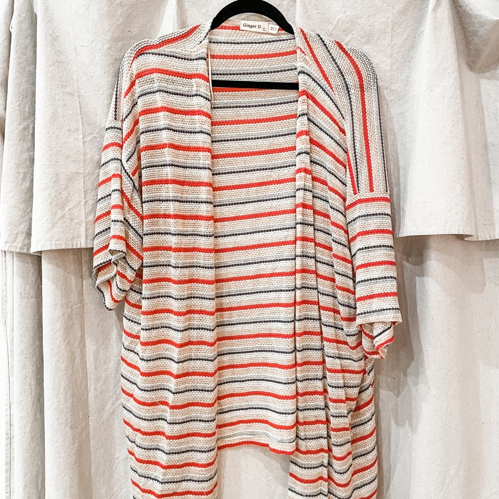 Cotton Striped Kimono